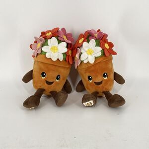 Build A Bear Buddies Happy Daisy Flower Pot Plush Set of 2 BABW 9” Exclusive